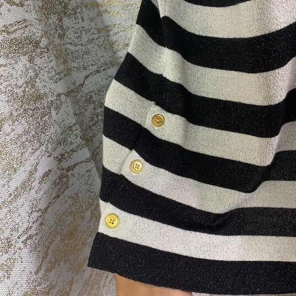 Dana Buchman black/white sparkly striped knitted sweater size XS - Picture 4 of 10